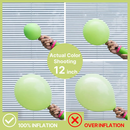 PartyWoo Lime Green Balloons - 100pcs 12 Inch Light Green Latex Helium Balloons for Celebrations