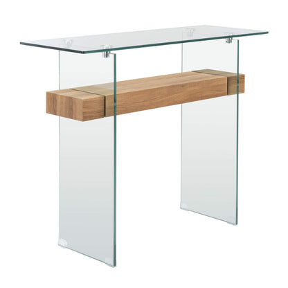 Safavieh Home Kayley Glass and Natural Brown Console Table