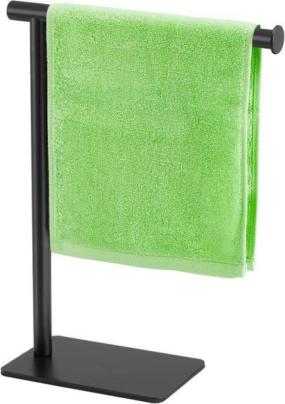 Hand Towel Holder Stand, DECLUTTR Stainless Steel Towel Rack for Bathroom Countertop, Black Free Standing Design
