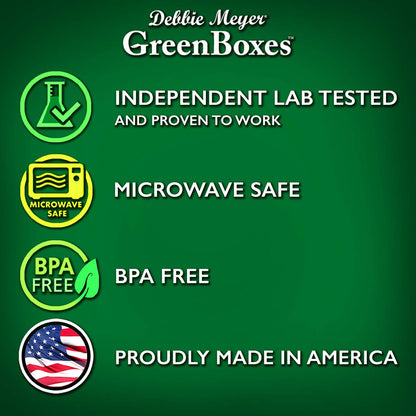 Debbie Meyer UltraLite GreenBox | Reusable Plastic Airtight Food Storage Containers with Lids, Keeps Fruit, Vegetables, Baked Goods Fresh Longer, In Fridges, Travel On-The-Go or Lunch | 32 Piece Set