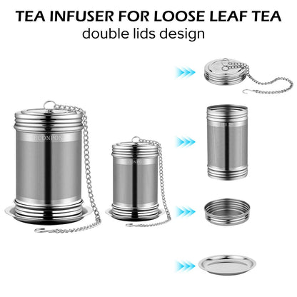 ECONPON 2 Pack Reusable Tea Steeper Extra Fine Mesh Tea Infuser Stainless Steel Tea Strainer for Loose Leaf Tea