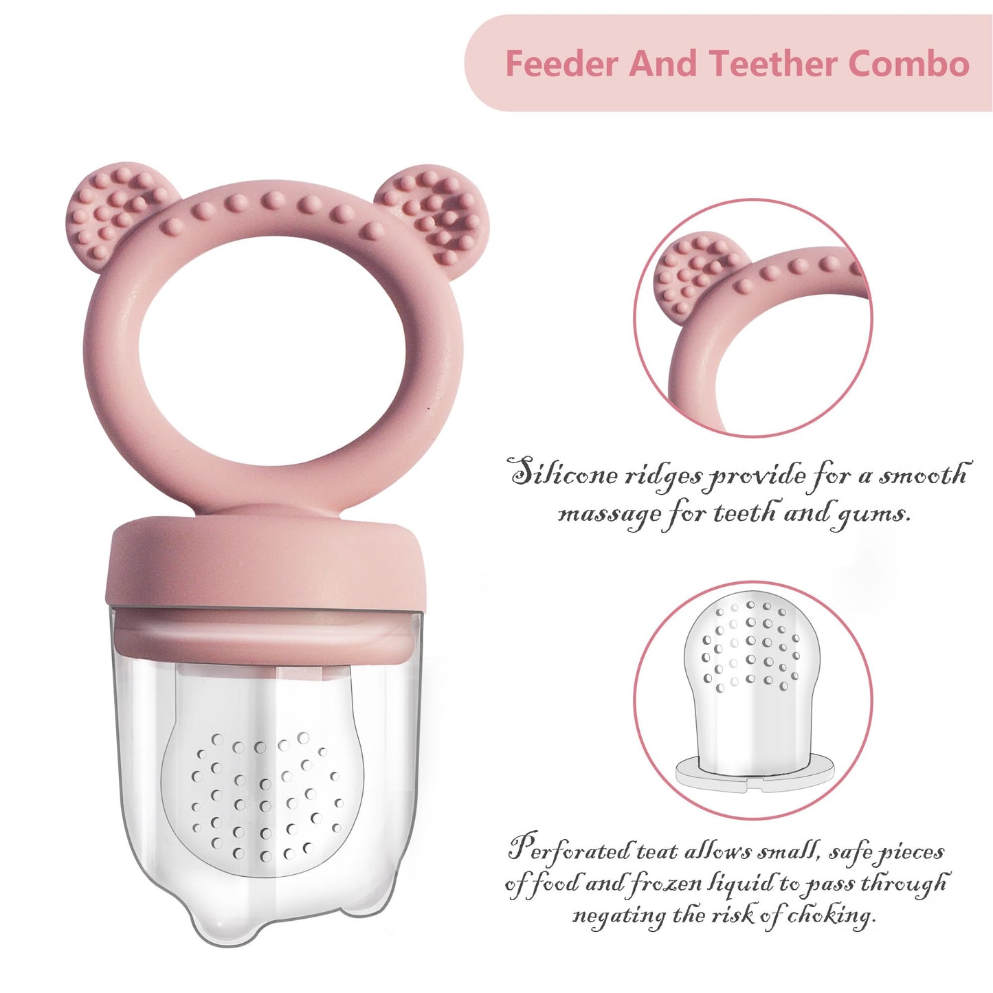 Big Spinach Silicone Freezer Tray Baby Fruit Feeder Food Teething Set Must-Have Pacifiers and Food Storage Containers for Babies 6 Months and Up
