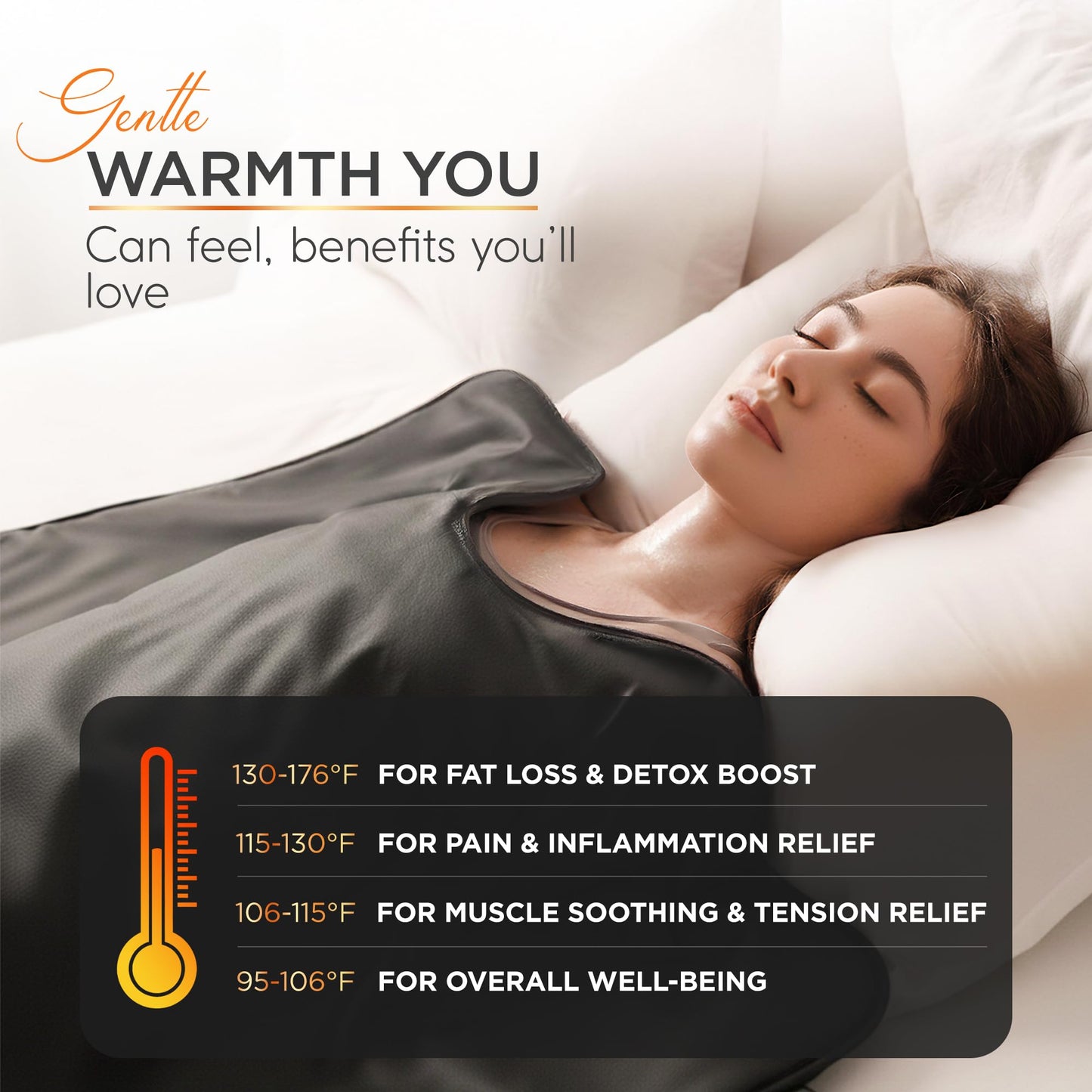 Happy Sol Far Infrared Sauna Blanket for Home, Portable Infrared Sauna Blanket for Therapy, Convenient Arm Holes, Sauna Blanket for Detox, Suitable for Relaxation and Exercise Recovery, Very Low EMF
