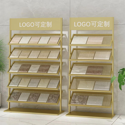 RIYUESHENGHENG Tile Sample Display Stand,Wooden Floor Sample Holder Standing Stone Flooring Display Shelf，Building Material Sample Display Rack Retail Rack，for Shops Exhibition Halls Events