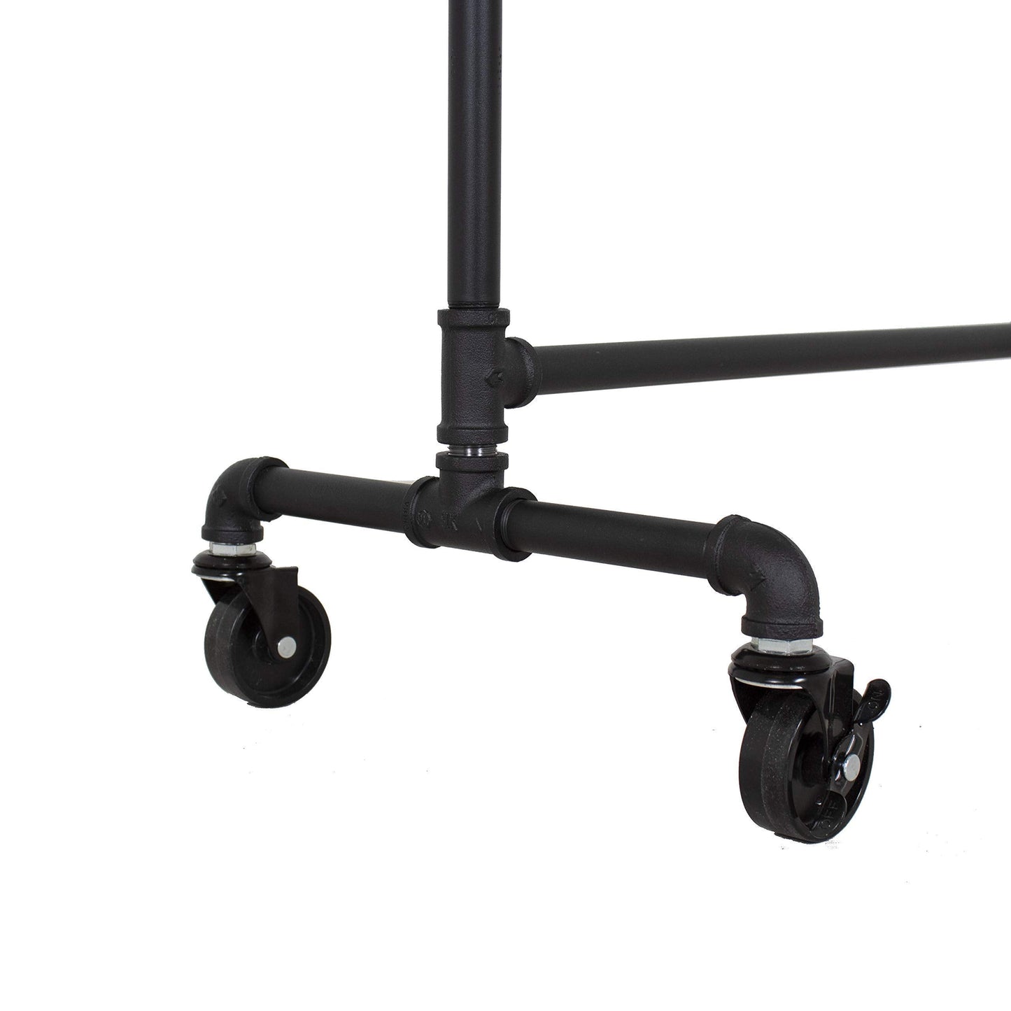 William Roberts Vintage Industrial Pipe Heavy-Duty Rolling Clothing Rack