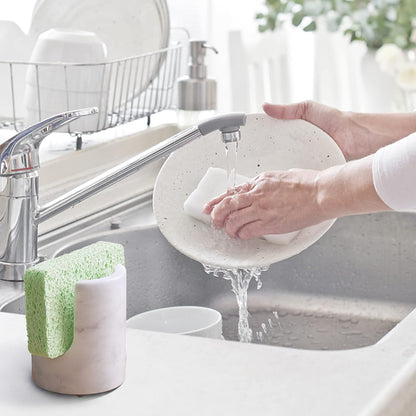 counter Marble Sponge Holder Sink Sponge Caddy for kichen Drying Rack for Sink Organizer Modern Stone Kitchen Sink