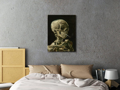 Wieco Art Skull of a Skeleton with Burning Cigarette, 1886 by Vincent Van Gogh Canvas Wall Art for Home Decor and Wall Decor Post-impressionism Canvas Prints Pictures Artwork