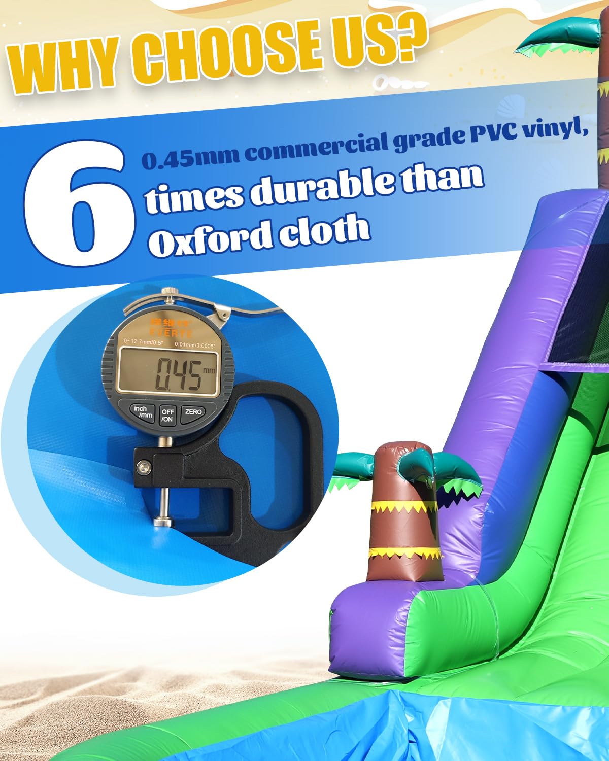 21FT(L) Commercial Water Slide for Adults Kids, 100% PVC Inflatable Adult Water Slide with 950W Blower, 0.45mm Heavy Duty Vinyl Blow Up Water Slides Backyard Outdoor, 21x9x12ft