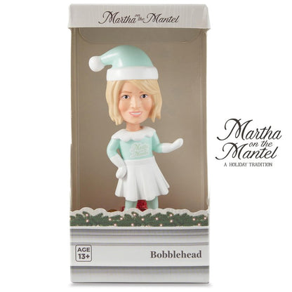 Martha Stewart Funny Bobbleheads – Martha on The Mantel Santa Bobblehead, Christmas Bobble Heads, Bobble Head Figures, Holiday Collectible Décor, Secret Santa Collectible, Stocking Stuffer Gift