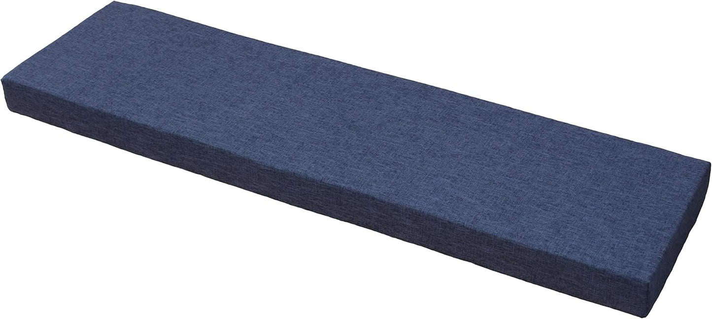 Personalized Blue Grey Farmhouse Storage Bench with Cushion