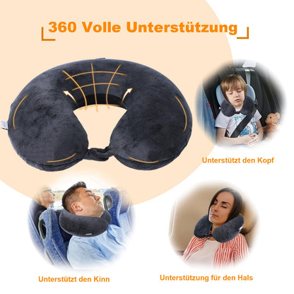 Travel Pillow,100% Pure Memory Foam U Shaped Neck Pillow,Super Lightweight Portable Headrest Great for Airplane, Car,Home,Office,Sleeping Rest (Grey)