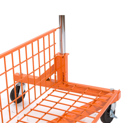 Econoco Commercial Garment Rack - Rolling Clothes Rack, Heavy Duty (Z Rack with Base Shelf, Orange)