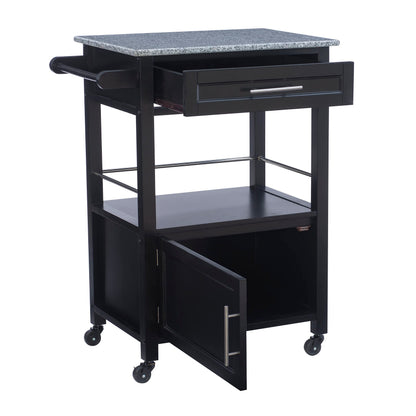 Linon Cayden Black Kitchen Cart,