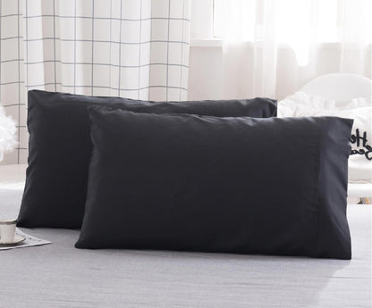 Microfiber Pillowcases by [Brand Name] - Super Soft Queen Bed Covers, Wrinkle & Fade Resistant, 20x30, Black