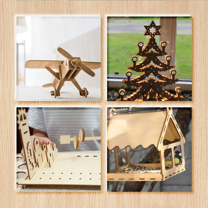 12 Pack Basswood Sheets 1/8x12x12 Inch, Unfinished Wood for Crafts, 3mm Basswood for Laser Cutting Engraving, Wood Burning, Architectural Models, Plywood Board for Painting. (12x12x1/8inch)