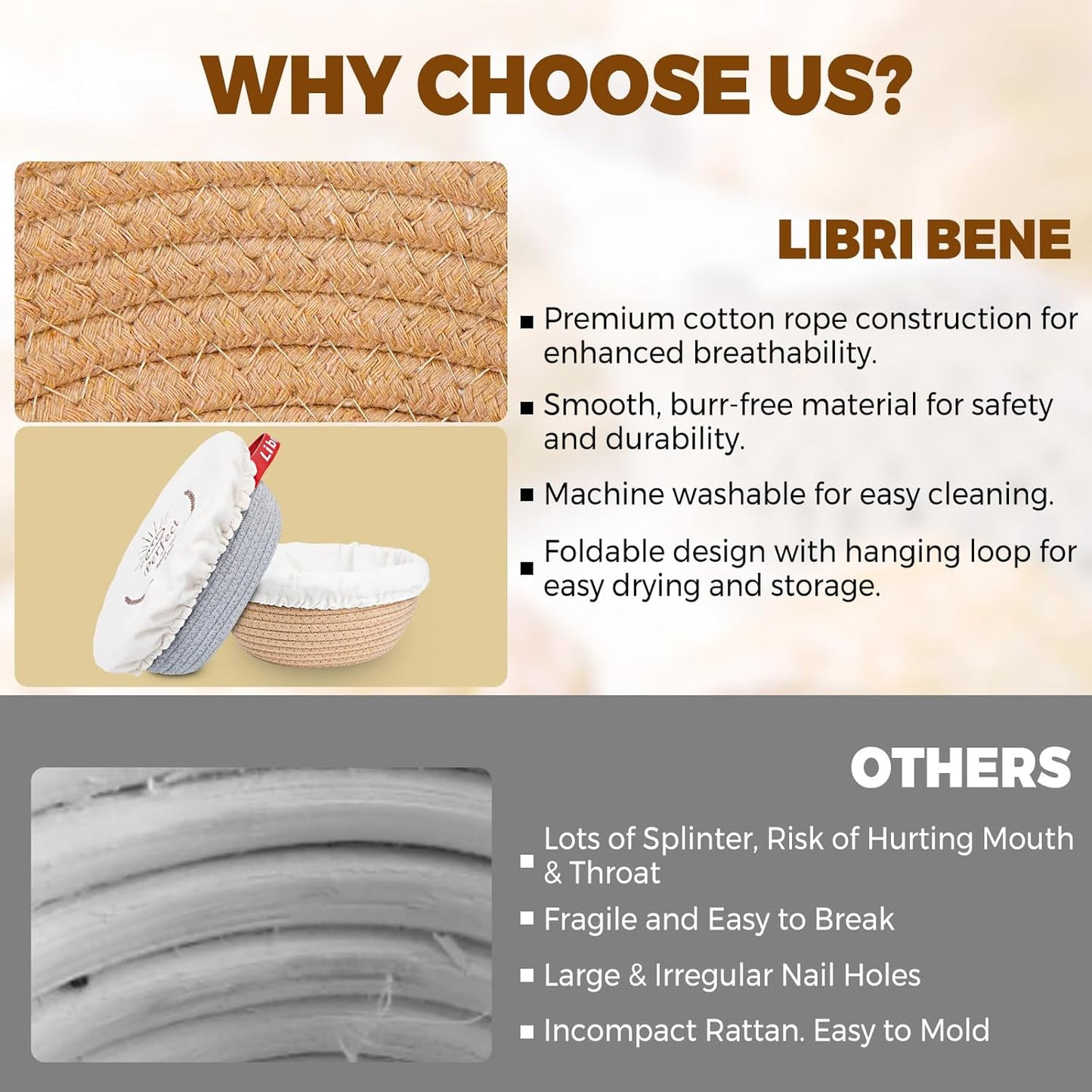 Libri Bene Sourdough Starter Kit,sourdough Bread Baking Supplies,Bread Proofing Basket,Sourdough Proofing