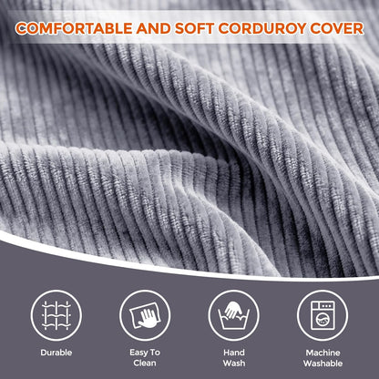 20" 20" 15" x x Pouf Ottoman Foot Rest, Pre-Stuffed Round Foot Stool with Odorless Shredded Memory Foam, Furry & Fluffy