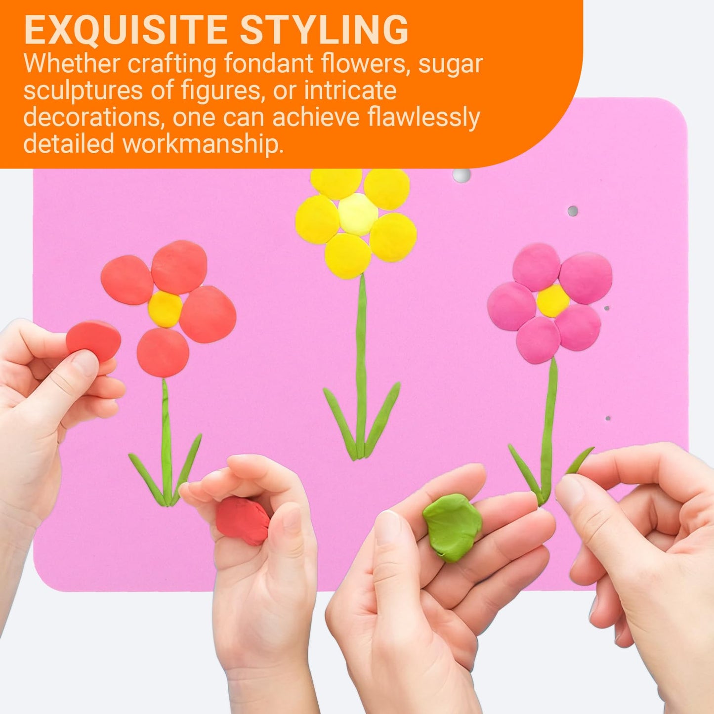 Fondant Cake Foam Pad, 5 Holes Silicone Sponge Mat for Fondant Flower Making Drying Shaping, Cake Decorating Tools for Sugarpaste Clay Baking Supplies