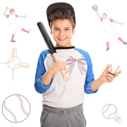 2 Rolls 20 Yards Baseball Ribbons Red White Wired Edge Fabric Ribbons 1.5 Inch Sport Stitching Satin Wired Ribbon for Present Wrapping DIY Crafts Decoration