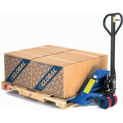 Global Industrial Low Profile Narrow Fork Pallet Jack Truck with 21" W x 48" L Forks, 4500 Lb. Capacity, Manual Duty Truck for Warehouse, Manufacturing and Retail