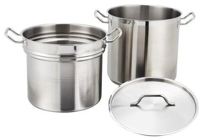 Winco 12qt S/S Double Boiler w/Cover