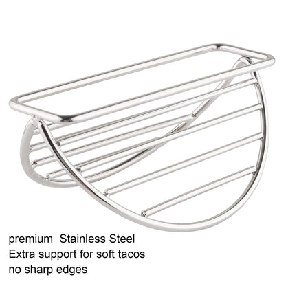 YellRin Taco Holders Stand Stainless Steel Taco Rack Tray Stand Up Holder Kitchen Set for Tortillas, Burritos, Parties & Restaurants (Taco Holder)