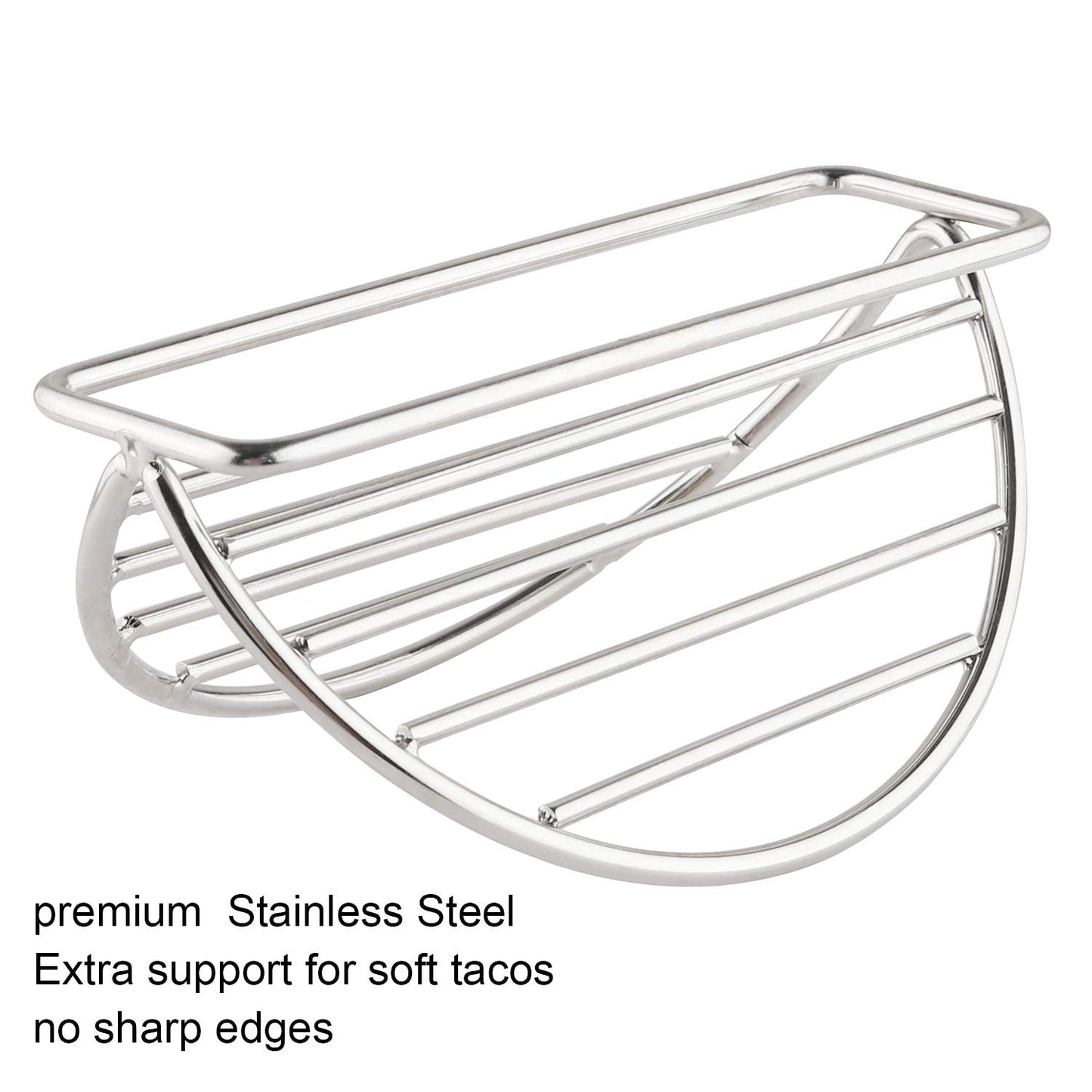 YellRin Taco Holder Stand Stainless Steel Taco Rack Tray Stand Up Holders Kitchen Set for Tortillas, Burritos, Parties & Restaurants (Taco Holders)