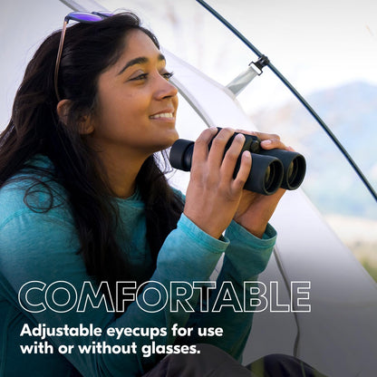 Nikon PROSTAFF P3 8x42 Binocular | Waterproof, fogproof, rubber-armored Full-Size Binocular, wide field of view & long eye relief | Official Nikon USA Model