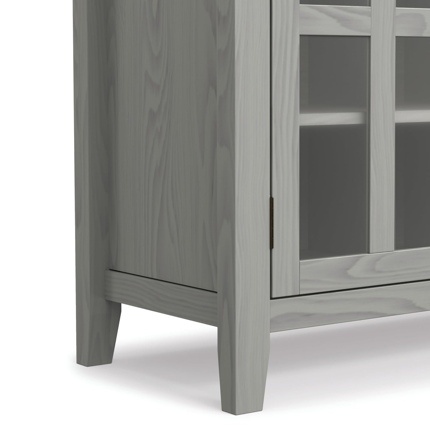 SIMPLIHOME Artisan TV Stand - 53 inch Wide Solid Wood Tall Media Console in Fog Grey, Contemporary Entertainment Center for Living Room for TVs up to 60 Inches with Drawers and Cable Management