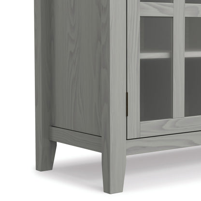 SIMPLIHOME Artisan TV Stand - 53 inch Wide Solid Wood Tall Media Console in Fog Grey, Contemporary Entertainment Center for Living Room for TVs up to 60 Inches with Drawers and Cable Management