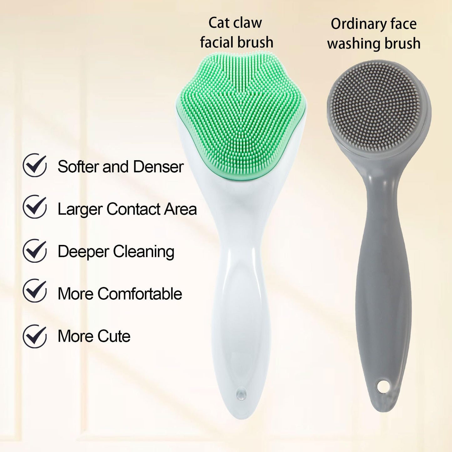 2 Pack Silicone Face Scrubber Exfoliating Brush, Manual Handheld Facial Cleansing Brush Blackhead Scrubber, Soft Bristles Waterproof for Face Skincare (Round-Pink)