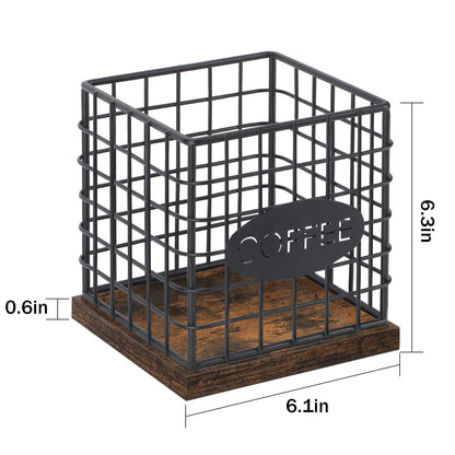 YINMIT K Cup Holder Organizer, Sturdy Coffee Pod Holder Organizer, 35 Kcup Large Capacity Storage Basket for Kitchen Counter and Office Desktop (Square Grid)