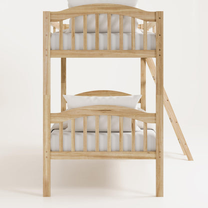 Storkcraft Long Horn Twin-Over-Twin Bunk Bed (Natural) - GREENGUARD Gold Certified, Converts to 2 Individual Twin beds
