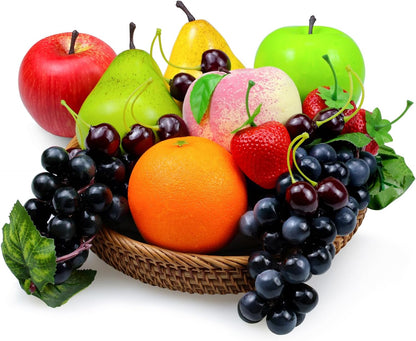 16 Pack, Pcs Fake Fruits Artificial Fruits for Decoration Kitchen Home, Display Fruits for Dining Table Decor