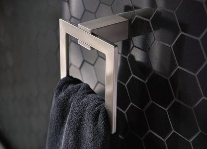 Moen Kyvos Collection Brushed Nickel Modern Bathroom Hand Towel Ring, BP3786BN