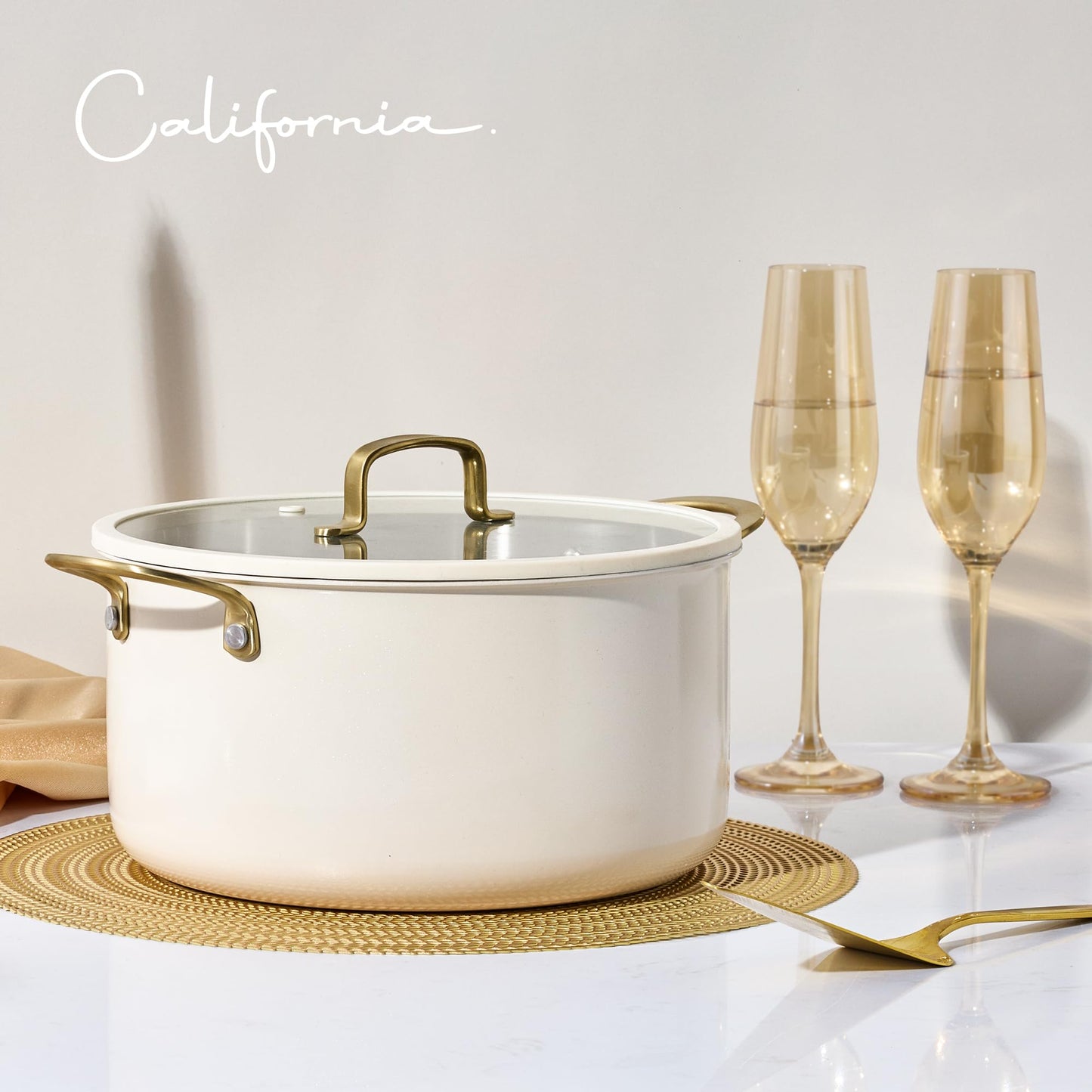 CAROTE 8QT Full Clad Tri Ply Stainless Steel Stock Pot with Lid, Kitchen Stockpot Soup Pot, Outer Ceramic Layer, Even Heating, All Stoves Compatible, Oven & Dishwasher Safe, Stay Cool Handle, White