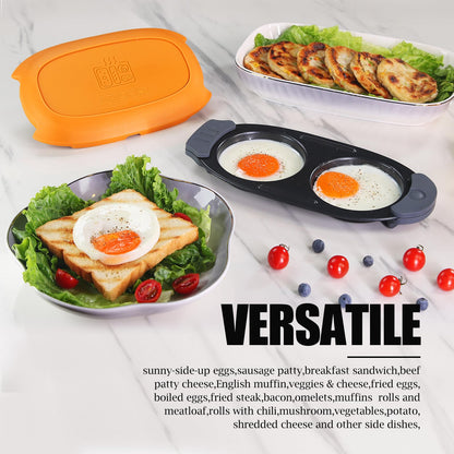 MKYSAIL Quick-Heat Microwave Egg Cooker|Poacher|fryer,Multi-Use microwave egg maker for Breakfast Sandwiches,Dishwasher-Safe,Save Time,Portable for Home,Travel,Gifts(Orange)
