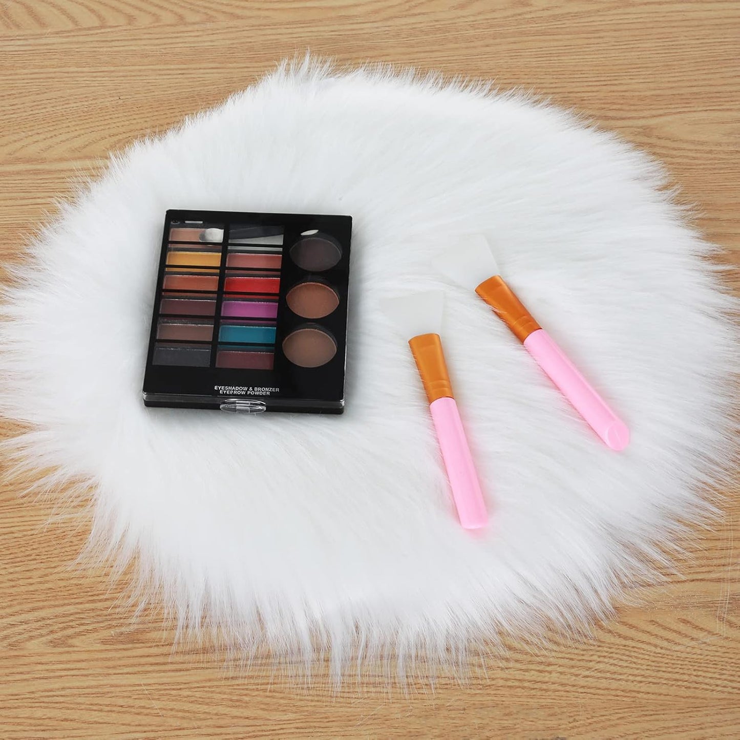 Molain Faux Fur Chair Pad - 12 inch Round Soft Fluffy Seat Cushion Pad Carpet Mat for Couch Pad, Jewelry Photographing