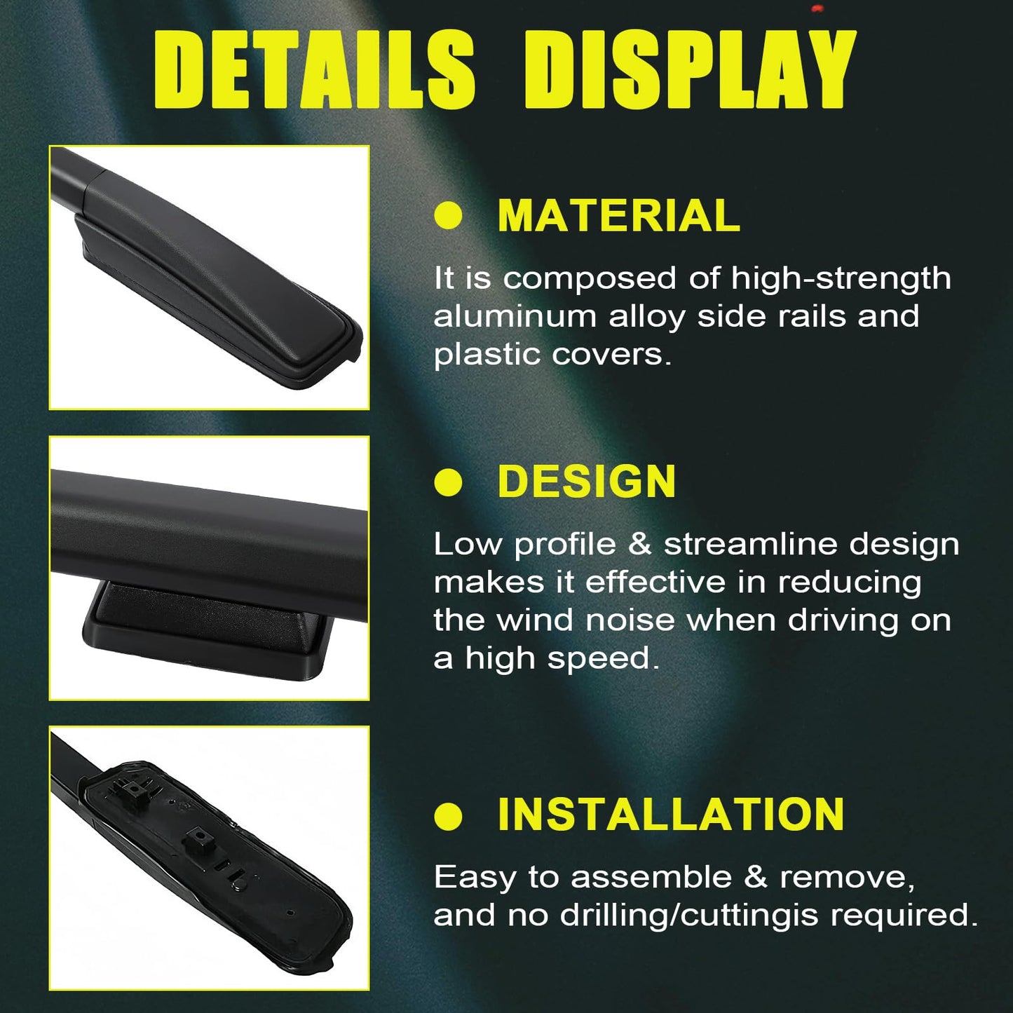 ROSY PIXEL 4Pcs Roof Rack Side Rails & Cross Bars Compatible with Honda Odyssey 2018 2019 2020 2021 2022 2023 2024 2025 2026 | Roof Rails Black Suitable for Carrying Luggage/Kayaks/Bicycles/Canoes