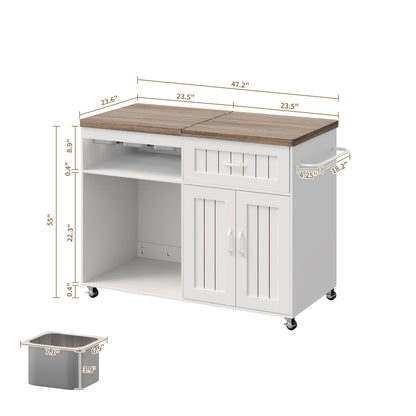 Zethvax 47.2" Foldable Charcuterie Cart with Stainless Steel Food Pans, Dessert Cart with Drawer & Storage Cabinet,Mobile Salad Bar Buffet Station for Home & Party (47.2")