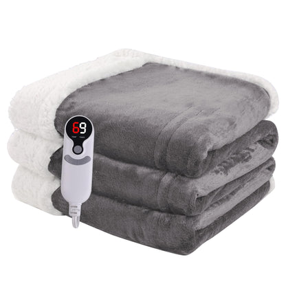 Heated Blanket Electric Blanket Full Size 72''x84'', Soft Flannel Heating Blanket with 1-10 Hour Auto Off - 6 Heat Settings - Machine Washable - Dark Grey