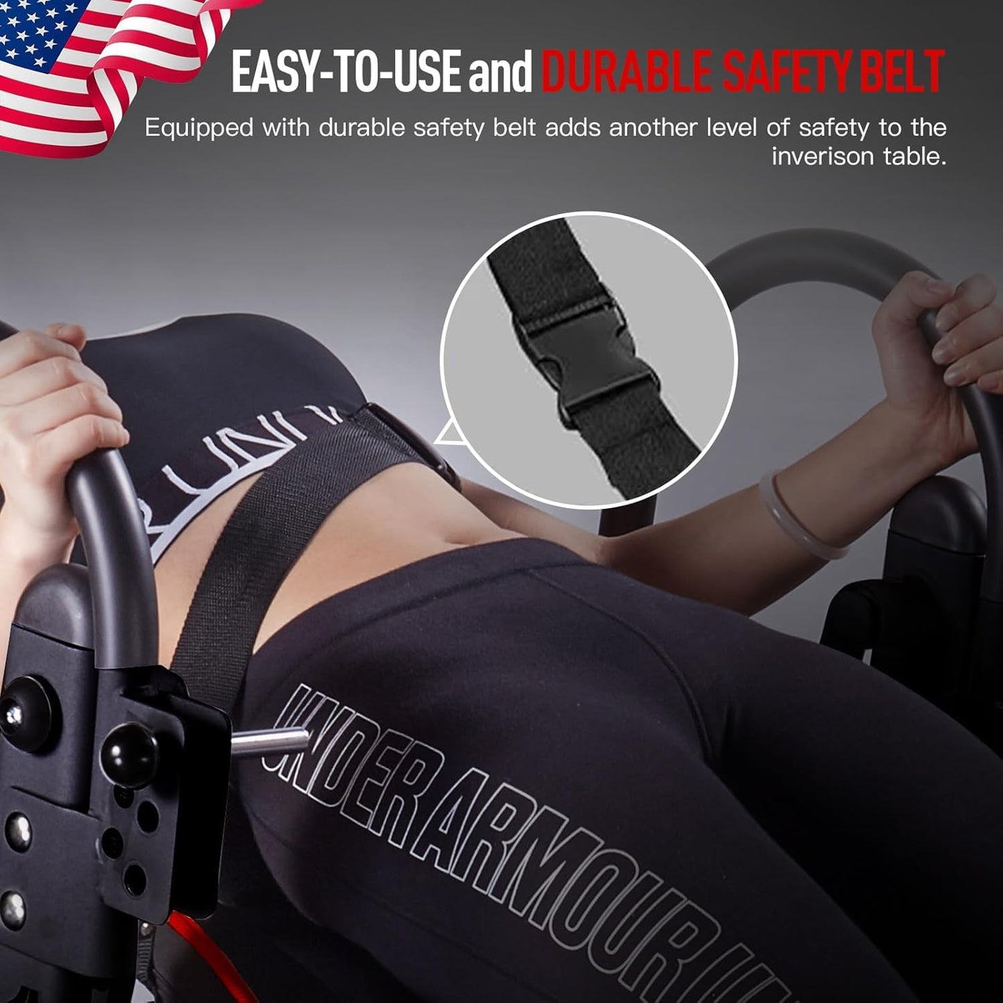HARISON Inversion Table for Back Pain Relief - Decompression Back Stretcher, 350LBS Capacity Strength Training Inversion Equipment, Decompression Table with Safe Belt & Comfortable Ankle Holders