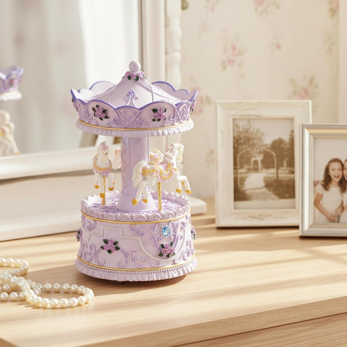 Carousel Horse Music Box for Girls, Purple Musical Box for Women Kids Wife Mom Daughter Birthday Anniversary Valentine