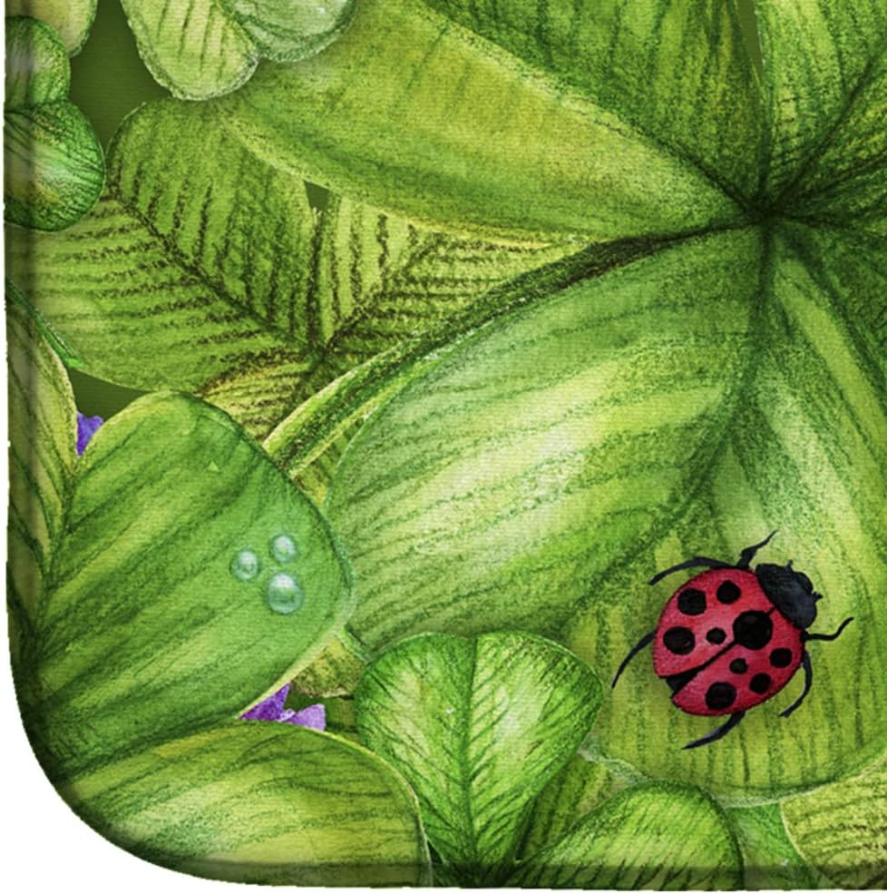 Caroline's Treasures BB5754DDM Shamrocks and Ladybugs Dish Drying Mat, Absorbent Pad for Kitchen Counter (14 x 21",