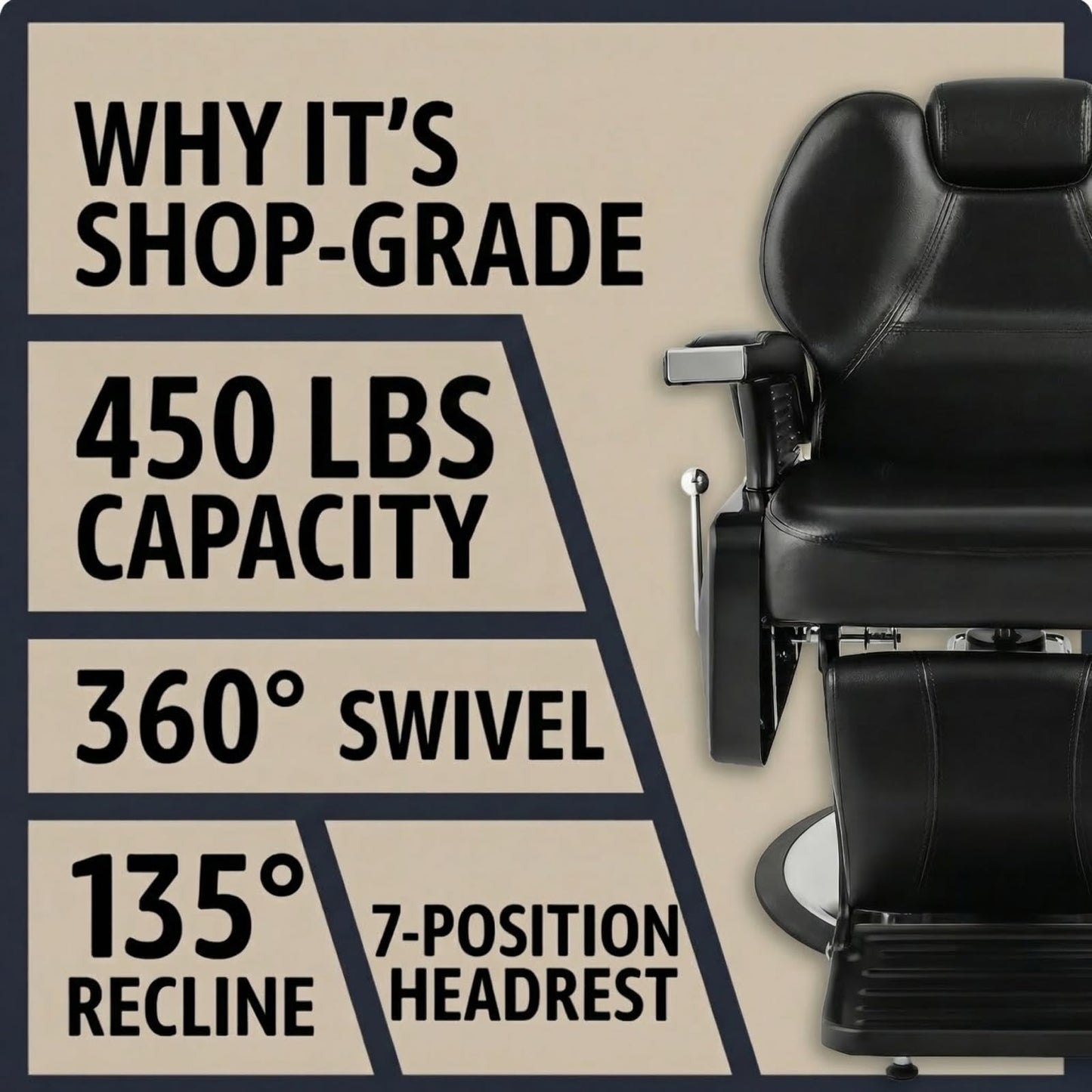 Artist hand Black All Purpose Hydraulic Recline Barber Chair Salon Beauty Styling Chair for Beauty Shop