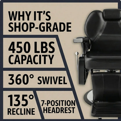 Artist hand Black All Purpose Hydraulic Recline Barber Chair Salon Beauty Styling Chair for Beauty Shop