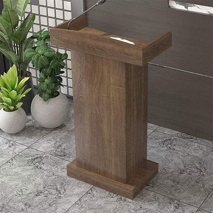 BKEKM Modern Lecterns Floor Standing with Drawers and Open Storage Podium Stand Pulpits for Churches Wooden Luxury Teacher Podiums