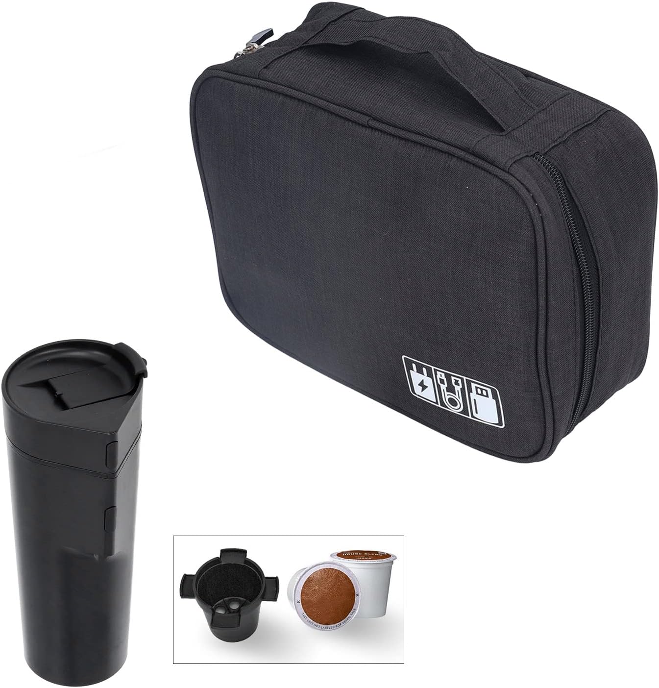 Pssopp Coffee Maker Bag, Portable Waterproof Storage Case for Coffee Machine and Capsules, Dustproof Tote Bag
