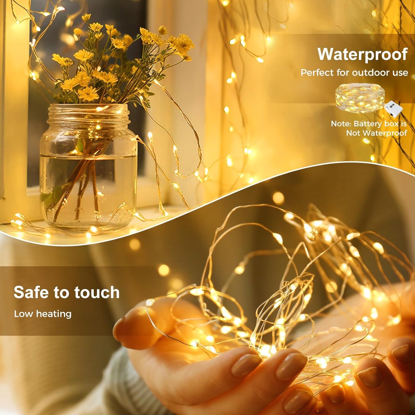 12 Pack 3 kolpop LED Fairy Lights Battery Operated with Modes, Mini Twinkle String Lights Battery Powered Waterproof
