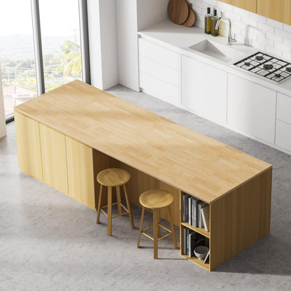 Unfinished Birch Butcher Block Countertop - Solid Wood Cutting Board for Kitchen Island, DIY Desk & Washer Dryer Top, Customizable Surface - 98" x 25" x 1.5" Thick